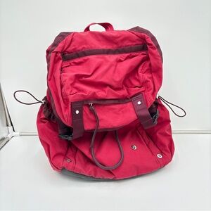 Lululemon Backpack Traveling Yogini Savasana Rucksack Gymbag Red Missing Front